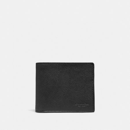Coach Outlet Id Billfold Wallet - Preorder — Black Antique Nickel/Black