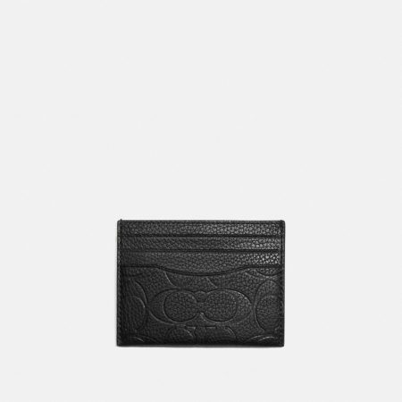 Coach Card Case In Signature Leather - Preorder — Black