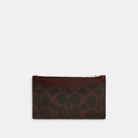 Coach Zip Card Case In Signature Canvas - Preorder — Maple