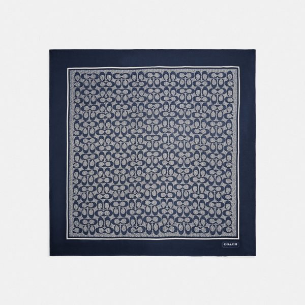Coach Outlet Textured Signature Print Silk Square Scarf - Preorder