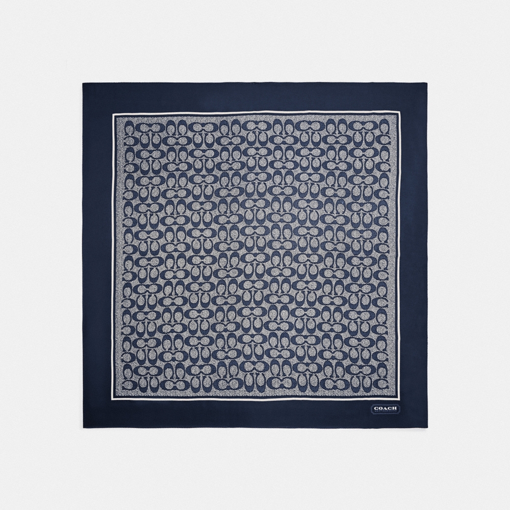 Coach Outlet Textured Signature Print Silk Square Scarf - Preorder