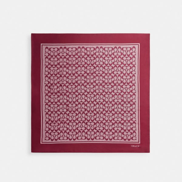 Coach Outlet Textured Signature Print Silk Square Scarf - Preorder