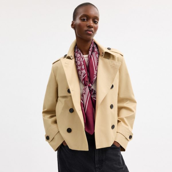 Coach Outlet Textured Signature Print Silk Square Scarf - Preorder