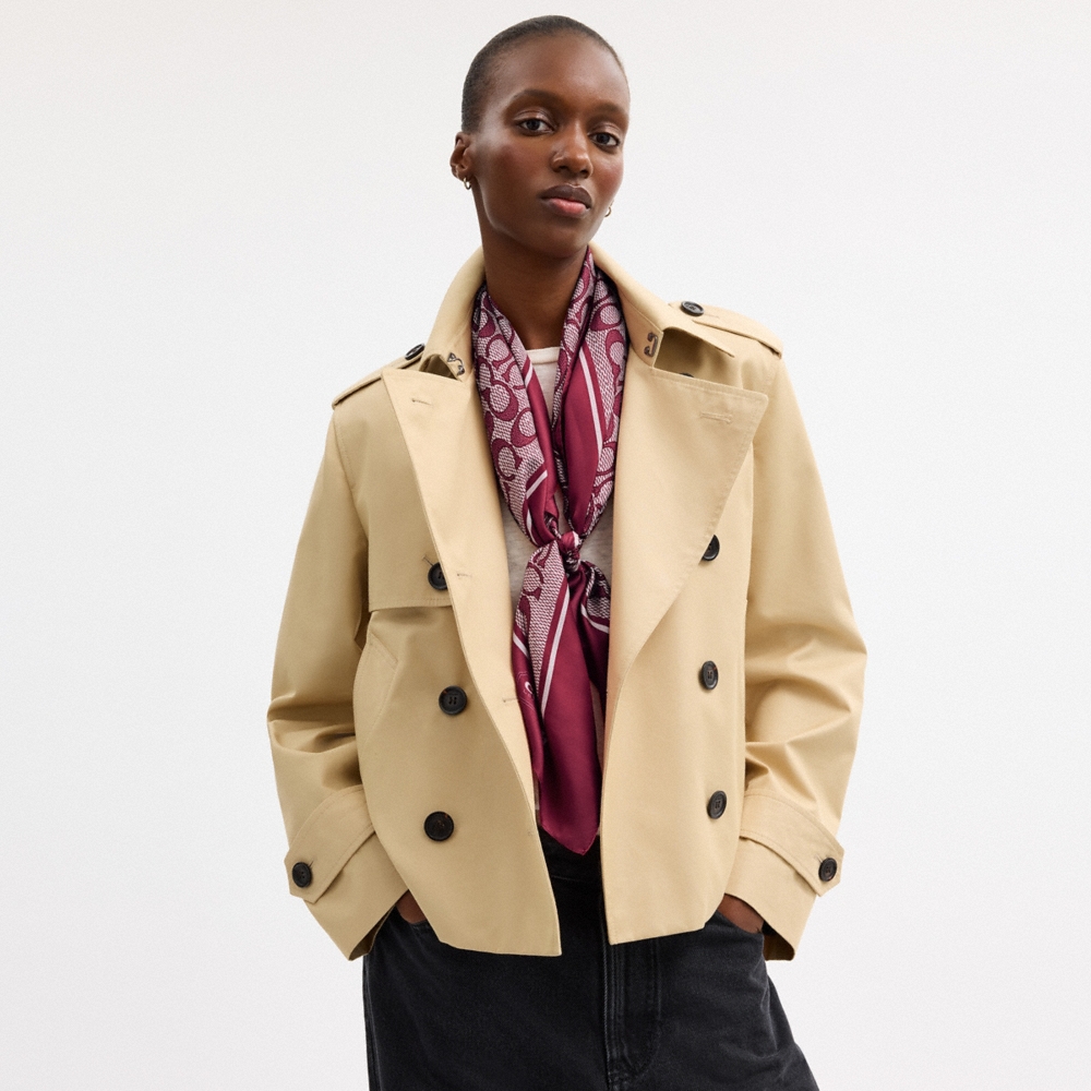 Coach Outlet Textured Signature Print Silk Square Scarf - Preorder