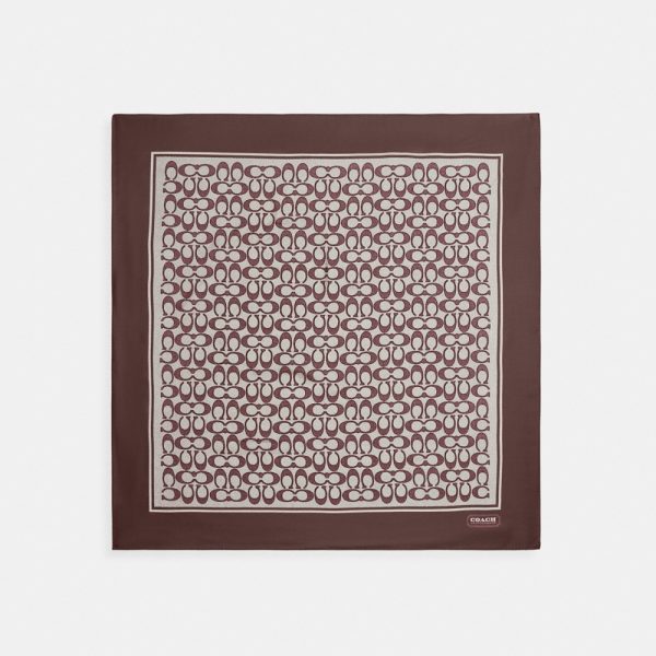 Coach Outlet Textured Signature Print Silk Square Scarf - Preorder
