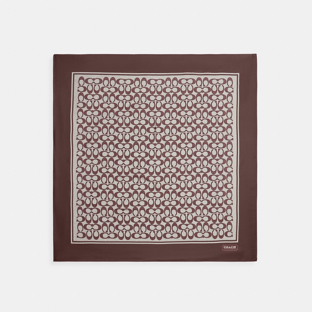 Coach Outlet Textured Signature Print Silk Square Scarf - Preorder