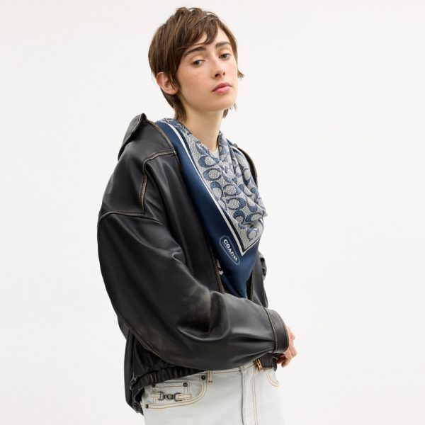 Coach Outlet Textured Signature Print Silk Square Scarf - Preorder