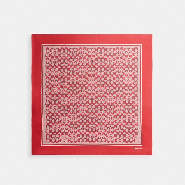 Coach Outlet Textured Signature Print Silk Square Scarf - Preorder