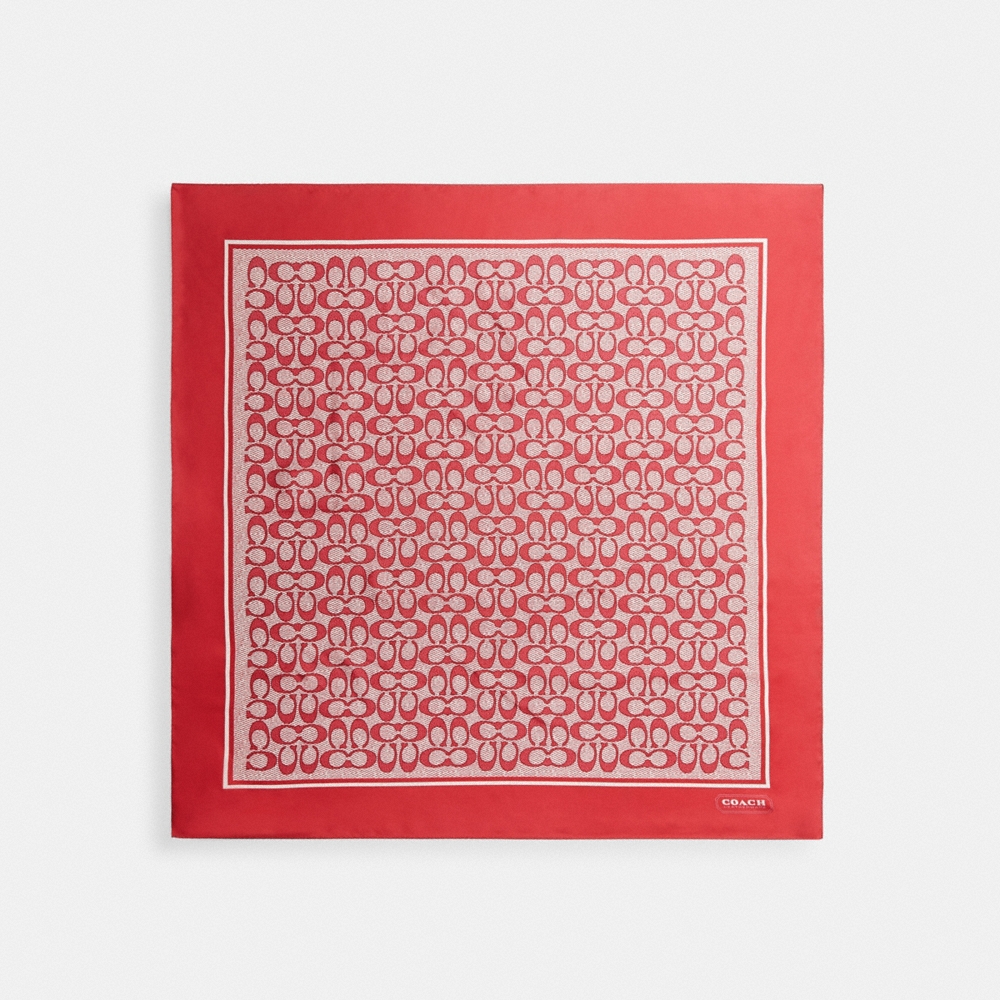 Coach Outlet Textured Signature Print Silk Square Scarf - Preorder