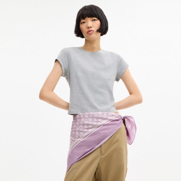 Coach Outlet Textured Signature Print Silk Square Scarf - Preorder