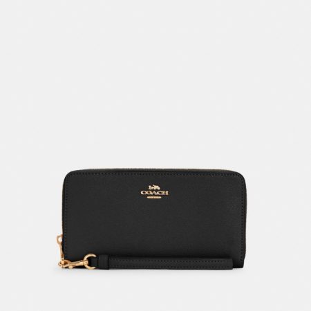 Coach Outlet Long Zip Around Wallet - Preorder — Brass/Black