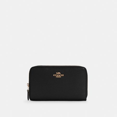 Coach Outlet Medium ID Zip Wallet - Preorder — Brass/Black