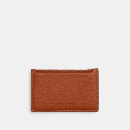 Coach Outlet Zip Card Case - Preorder — Silver/Amber Brown