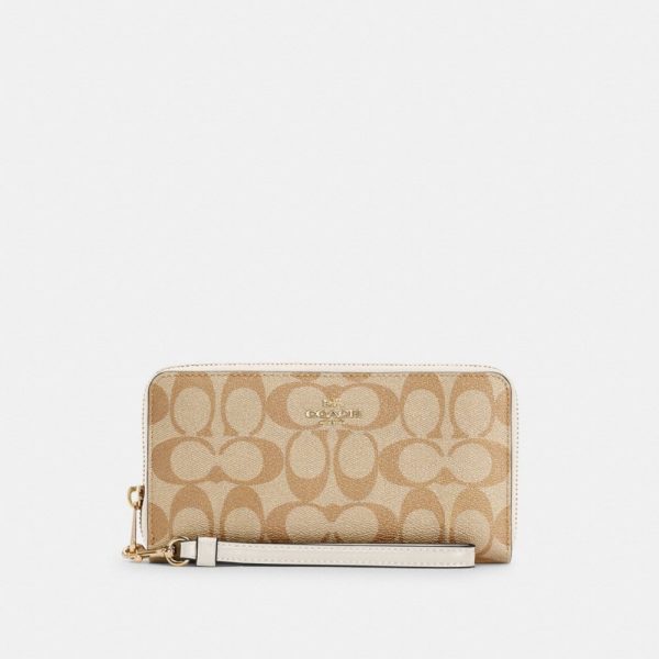 Coach Outlet Long Zip Around Wallet In Signature Canvas - Preorder