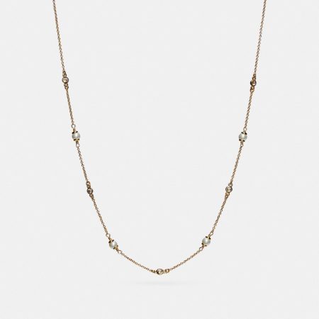 Coach Outlet Sculpted C Pearl Necklace - Preorder — Brass