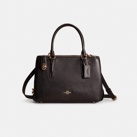 Coach Outlet Restored Brooklyn Carryall 28 - Preorder — Light Brass/Black