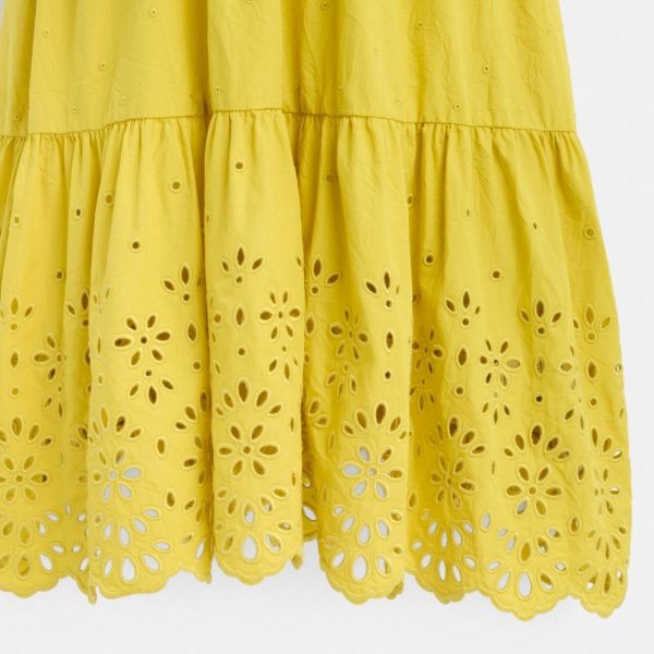 Coach Restored Broderie Anglaise Puff Sleeve Dress In Organic Cotton - Preorder