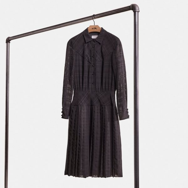 Coach Restored Plaid Pleated Shirt Dress - Preorder