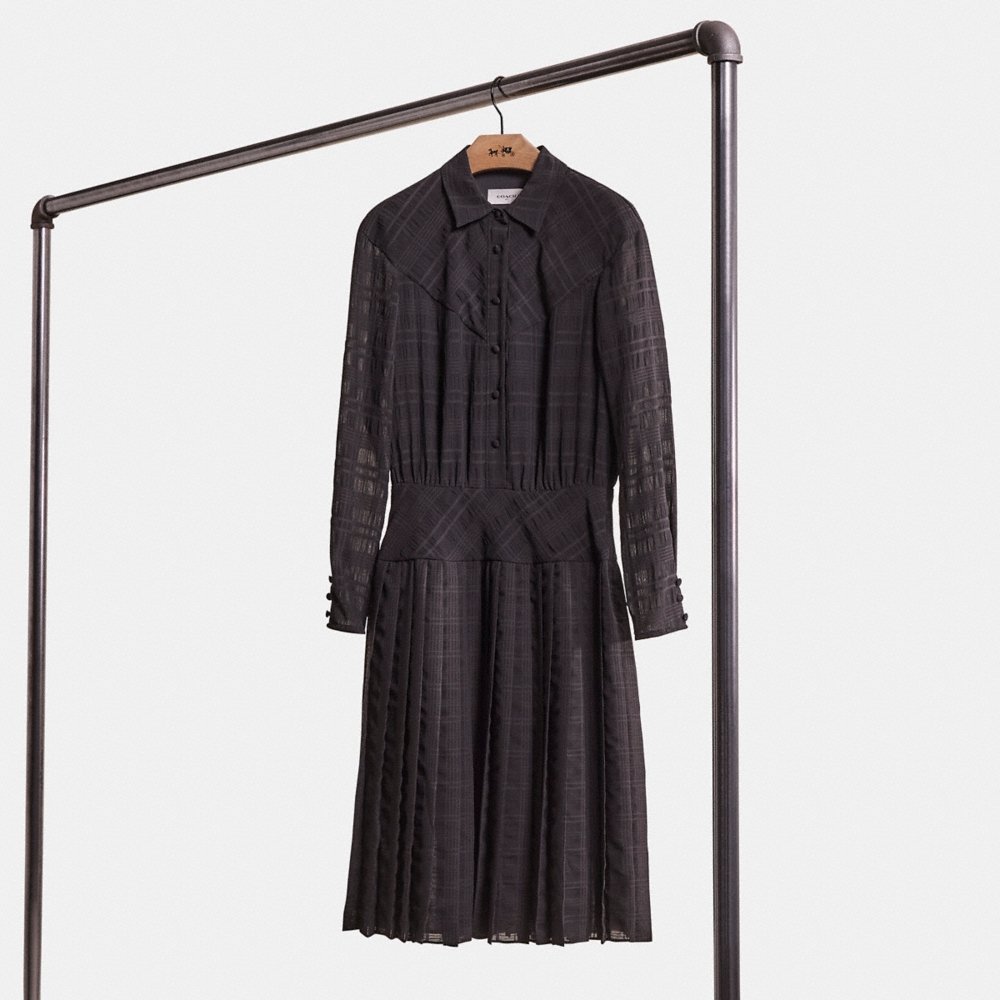 Coach Restored Plaid Pleated Shirt Dress - Preorder