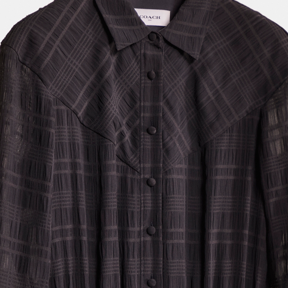Coach Restored Plaid Pleated Shirt Dress - Preorder - Image 3