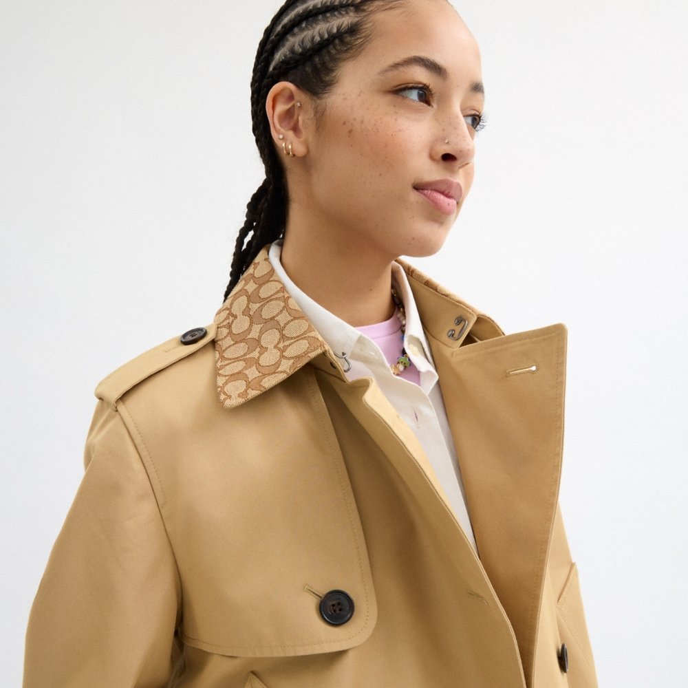 Coach Outlet Short Trench Coat With Signature Collar - Preorder