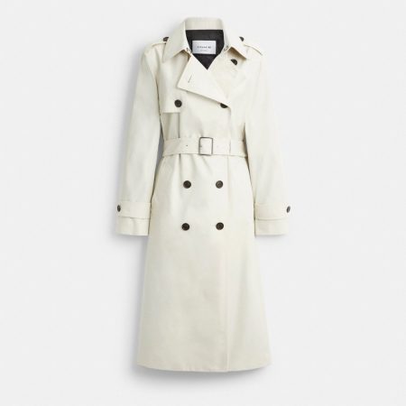 Coach Outlet Long Trench - Preorder — Ecru