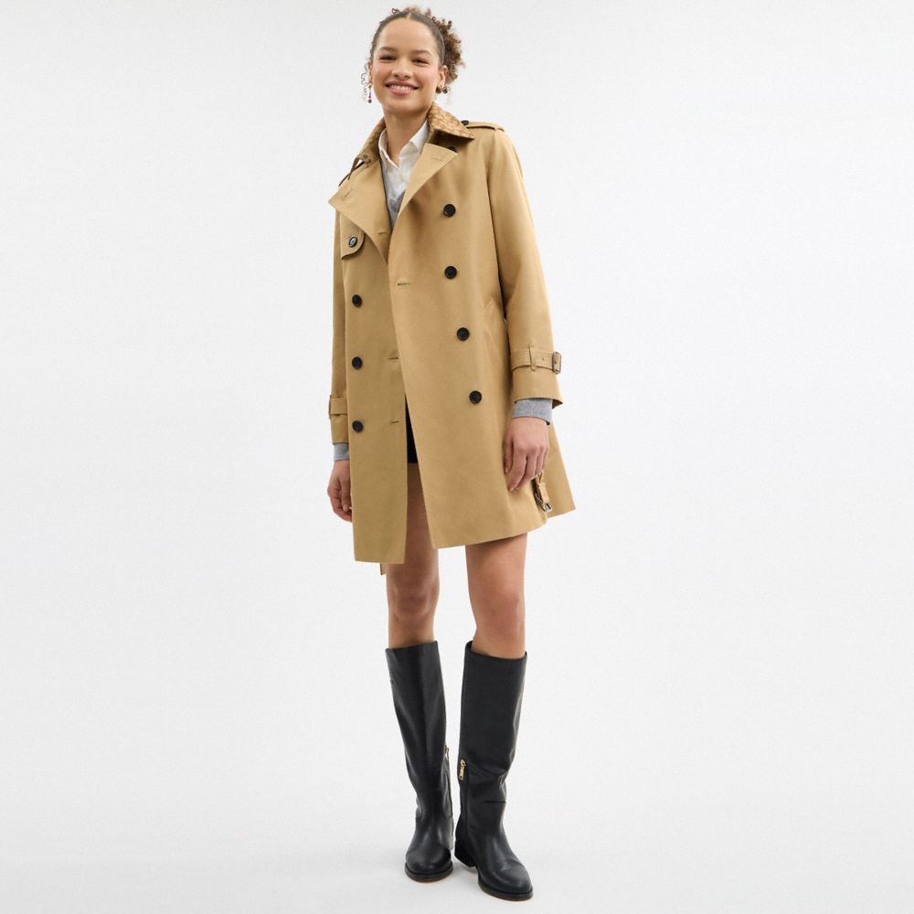 Coach Outlet Mid Trench Coat With Signature Collar - Preorder