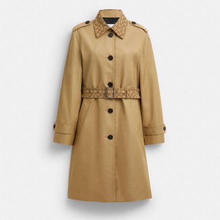 Coach Outlet Trench With Signature Piping - Preorder — Khaki