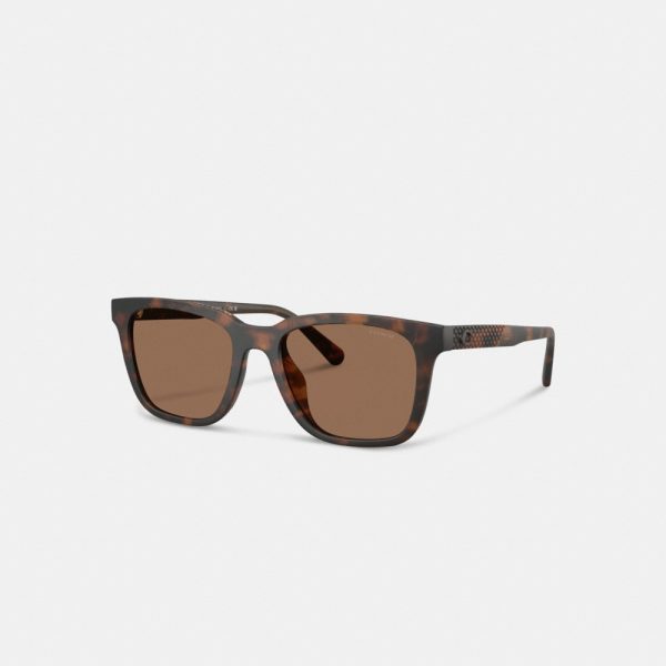 Coach C Hardware Textured Temple Square Sunglasses - Preorder