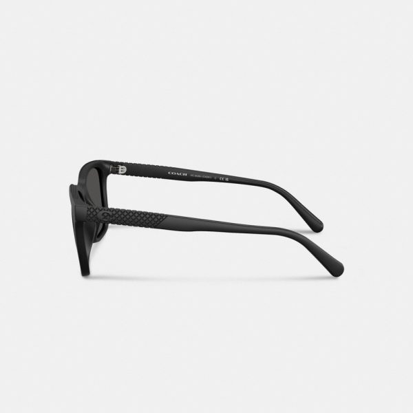 Coach C Hardware Textured Temple Square Sunglasses - Preorder