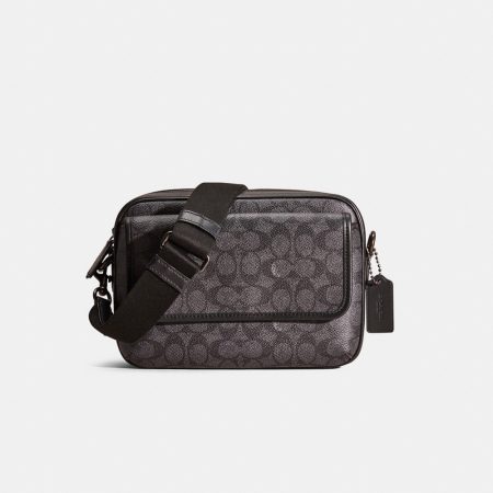Coach Restored Charter Flap Crossbody 24 In Signature Canvas - Preorder — Charcoal