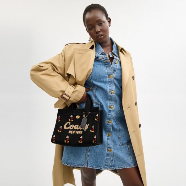 Coach Outlet Disney X Coach Cargo Tote Bag 26 With Mickey Mouse In Regenerative Cotton Canvas - Preorder