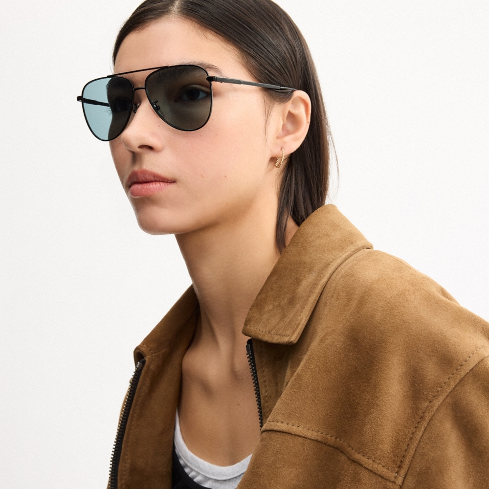 Coach Outlet C Hardware Metal Pilot Sunglasses - Preorder