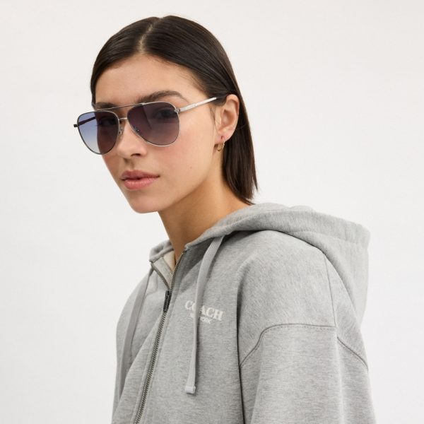 Coach Outlet C Hardware Metal Pilot Sunglasses - Preorder