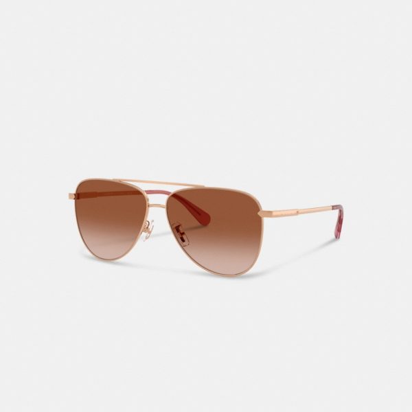 Coach Outlet C Hardware Metal Pilot Sunglasses - Preorder