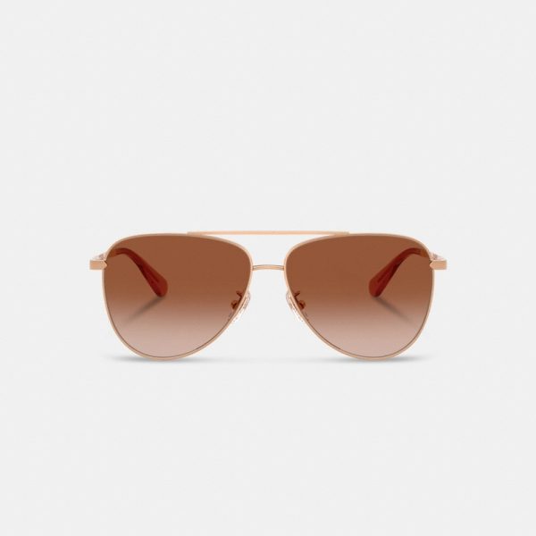Coach Outlet C Hardware Metal Pilot Sunglasses - Preorder