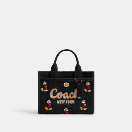 Coach Disney X Coach Cargo Tote Bag 20 With Mickey Mouse In Regenerative Cotton Canvas - Preorder — Brass/Black Multi