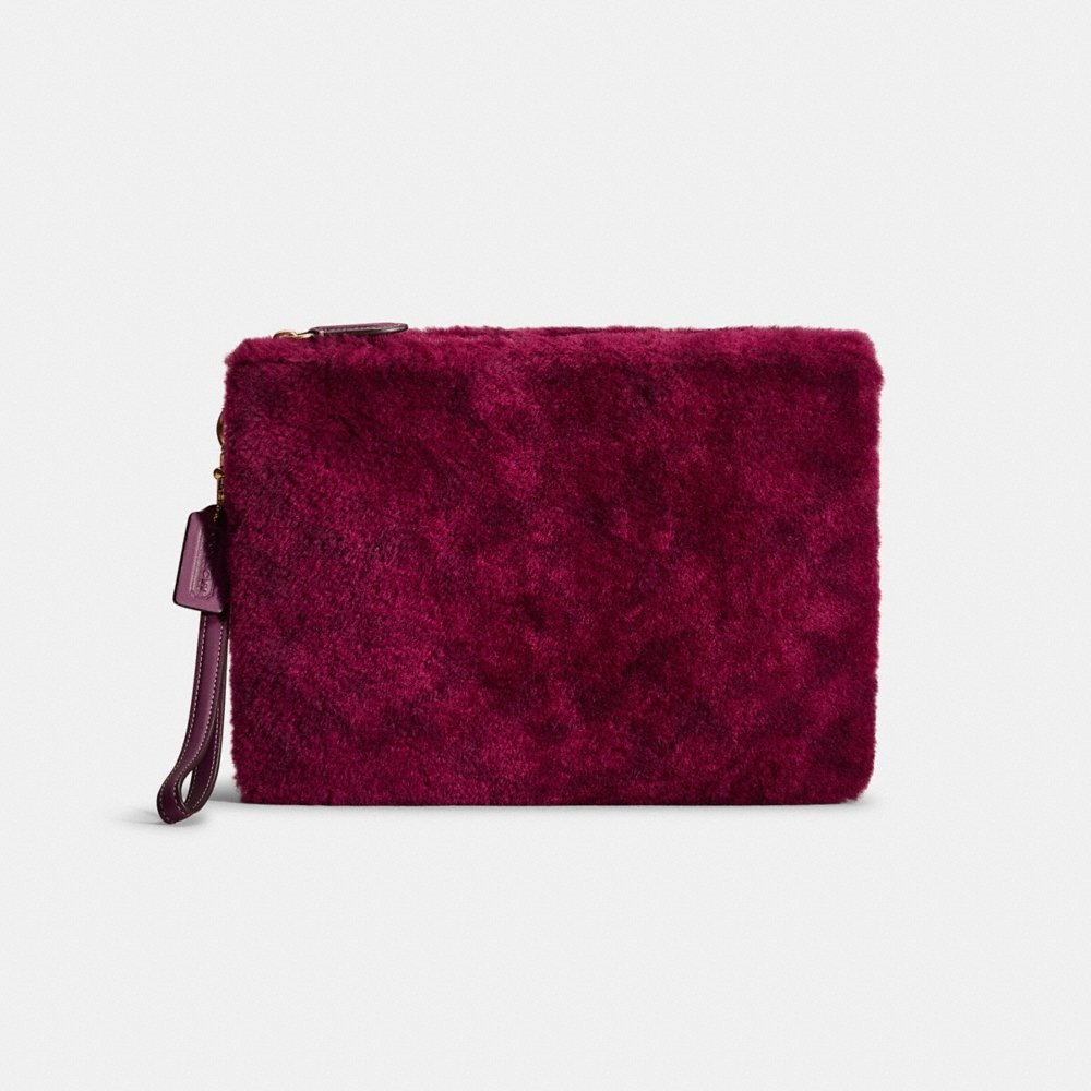 Coach Restored Charter Pouch In Signature Shearling - Preorder