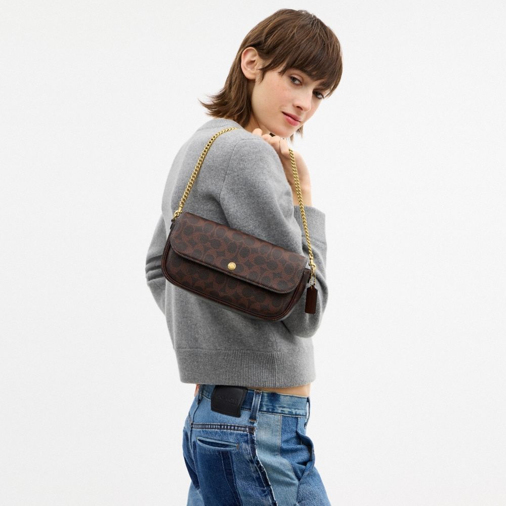 Coach Brook Flap Chain Bag In Signature Canvas - Preorder