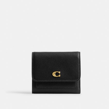 Coach Outlet Mila Small Flap Wallet - Preorder — Brass/Black