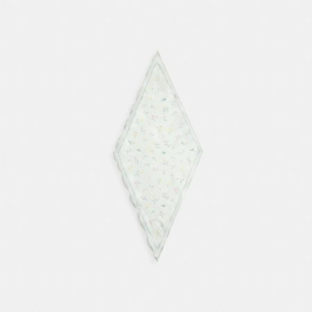 Coach Outlet Tossed Floral Print Silk Diamond Scarf - Preorder — Pistachio