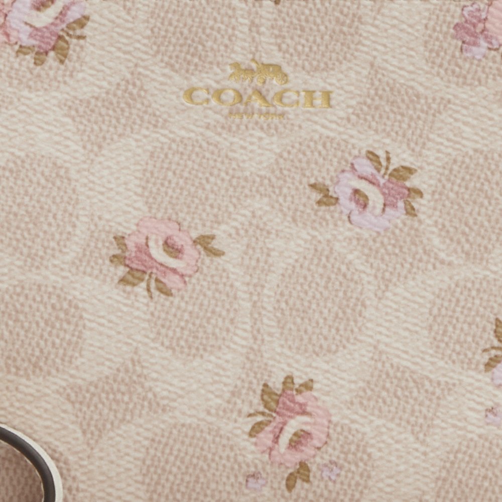 Coach Outlet Corner Zip Wristlet In Signature Canvas With Floral Print - Preorder