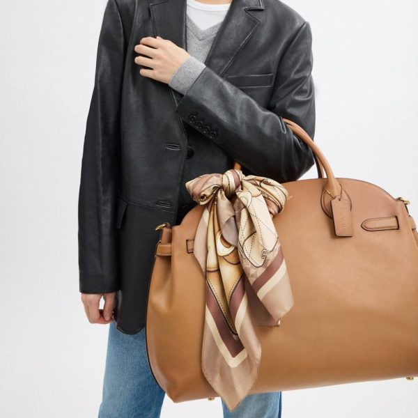 Coach Outlet Stacked Tabby Bags Print Silk Square Scarf - Preorder