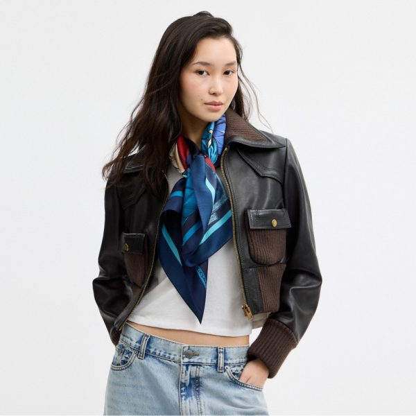 Coach Outlet Stacked Tabby Bags Print Silk Square Scarf - Preorder