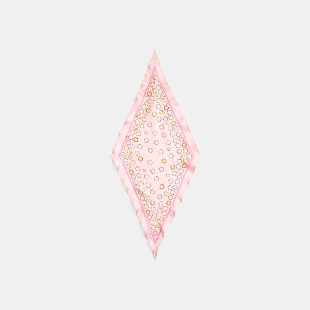 Coach Outlet Waterfall Tea Rose Print Silk Diamond Scarf - Preorder