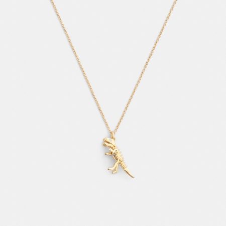 Coach Outlet Skeletal Rexy Pendant Necklace - Preorder — Brass