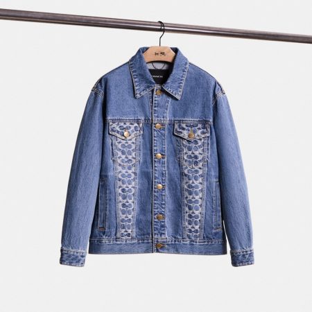Coach Restored Oversized Signature Denim Jacket - Preorder — Medium Indigo