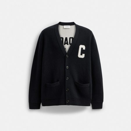 Coach Knit Cardigan - Preorder — Black