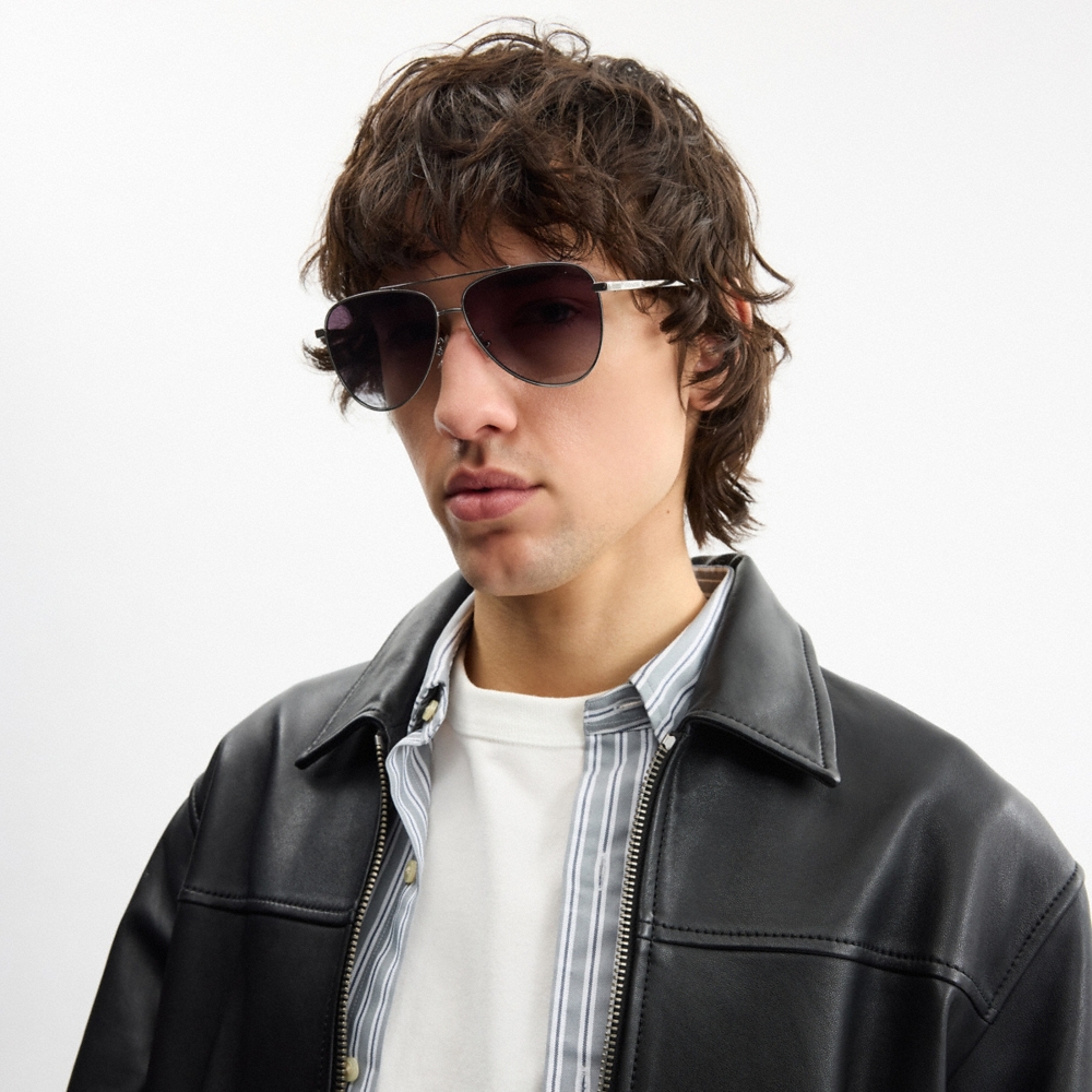 Coach Outlet C Hardware Metal Pilot Sunglasses - Preorder