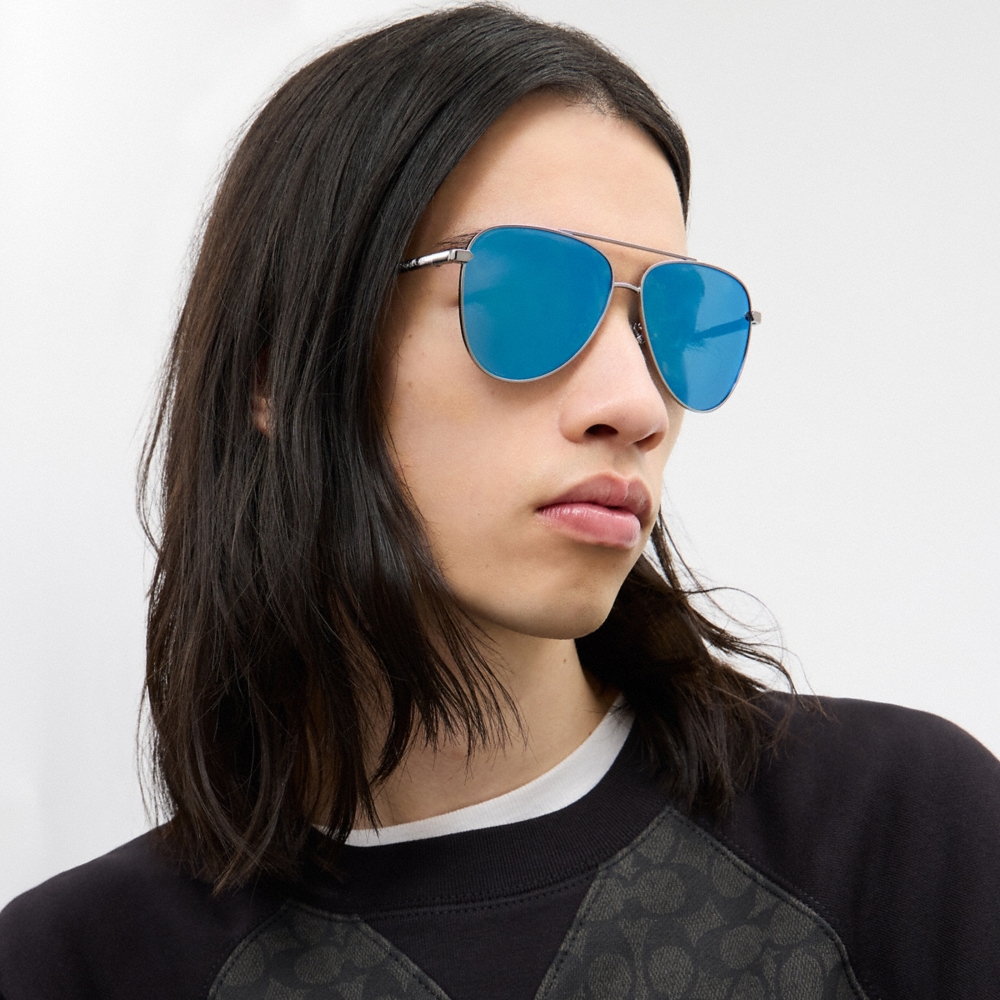 Coach Outlet C Hardware Metal Pilot Sunglasses - Preorder